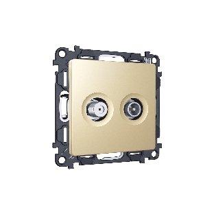 Комплект механизма розетки TV оконечной + SAT 5-862MHz 3.5dB/950-2150MHz 3.5dB ALFA Шампань QUANT (AP6133, VM217) MA613310
