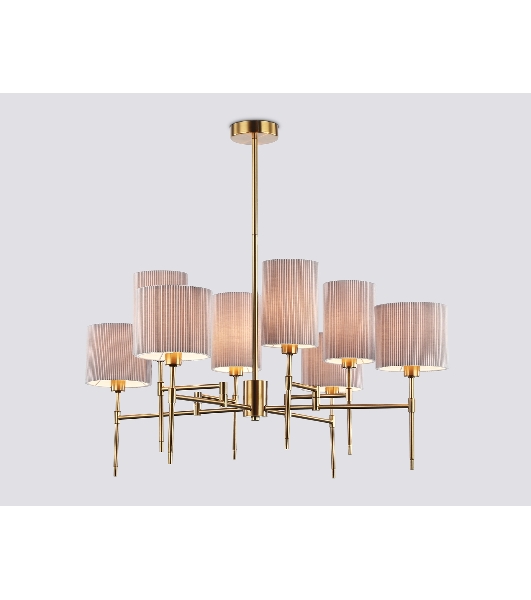 Люстра Ambrella light LH72383/8 BS/GR латунь/серый E14*8 max 40W D810*705