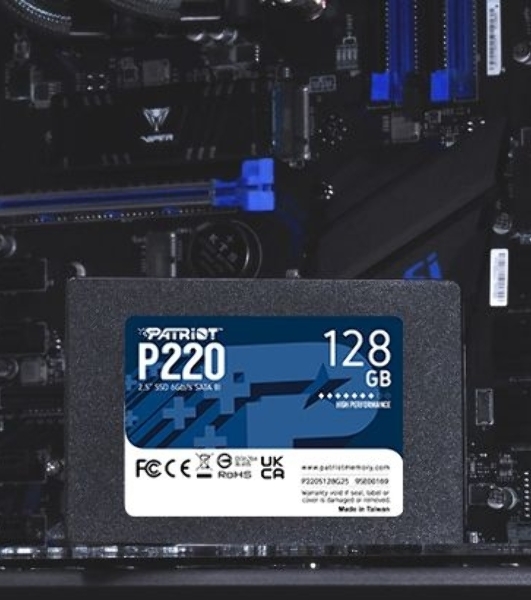 Накопитель SSD Patriot P220, 128Gb, SATA III, 2.5', R/W 550/480