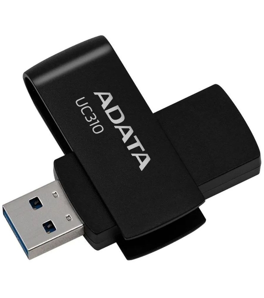 Флешка USB ADATA UC310 (UC310-64G-RBK), 64Gb, USB 3.2, R/W 100/30, черный
