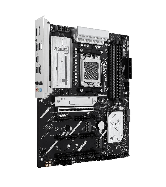 Материнская плата ASUS PRIME B850-PLUS WIFI, AM5, AMD B850, 4xDDR5, 4xSATA, 3xM.2, 1xPCIe 5.0 x16, 1xPCIe 4.0 x16, 2xPCIe 3.0 x1, 1xDP, 1xHDMI, 1x2.5Gb LAN, Wi-Fi 6E, Bluetooth 5.3, 4xUSB-A 10Gbps, 1xUSB-C 10Gbps, 2xUSB-A 5Gbps, 2xUSB-A 2.0, 3x3.5 мм, 7.1, ATX