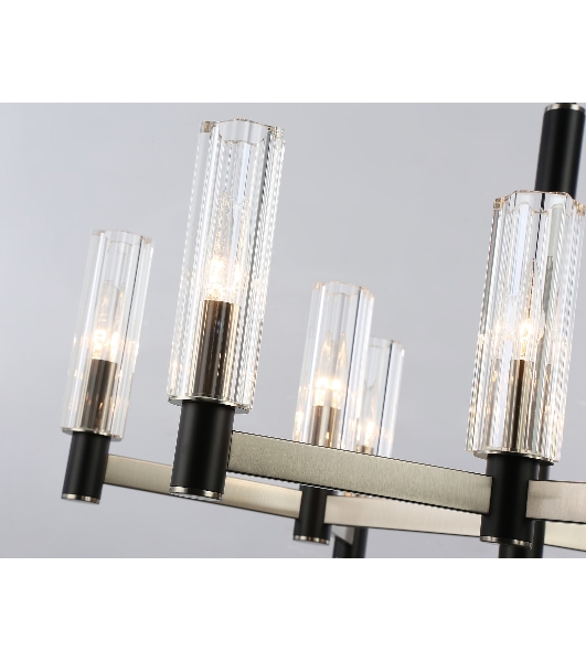 Люстра Ambrella light LH55503/9 SN/BK/CL сатин никель/черный/прозрачный E14*9 max 40W D760*760