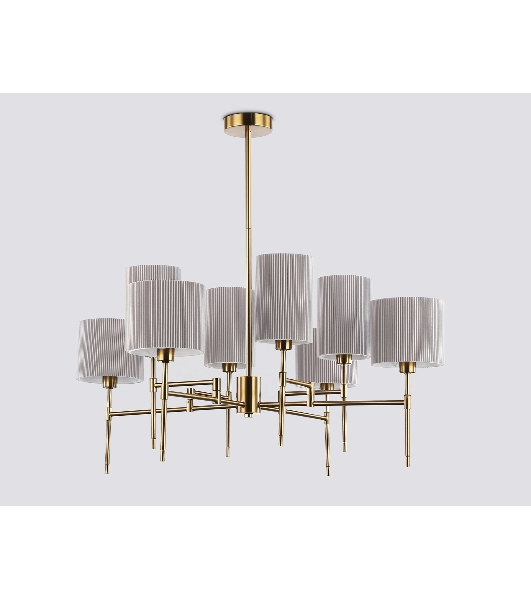 Люстра Ambrella light LH72383/8 BS/GR латунь/серый E14*8 max 40W D810*705