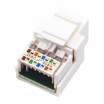 Модуль Rexant Keystone Jack RJ-45(8P8C), UTP неэкранированный, cat.5e, тип 180 градусов, белый, фото 1
