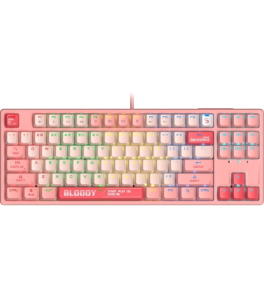 Клавиатура проводная A4Tech Bloody S87 Energy (S87 USB ENERGY PINK) USB розовый