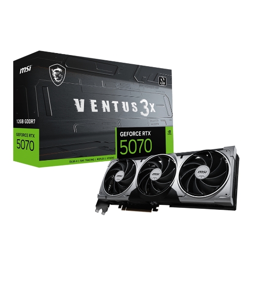Видеокарта MSI PCI-E 5.0 RTX 5070 12G VENTUS 3X NVIDIA GeForce RTX 5070 12Gb 192bit GDDR7 2542/28000 HDMIx1 DPx3 HDCP Ret