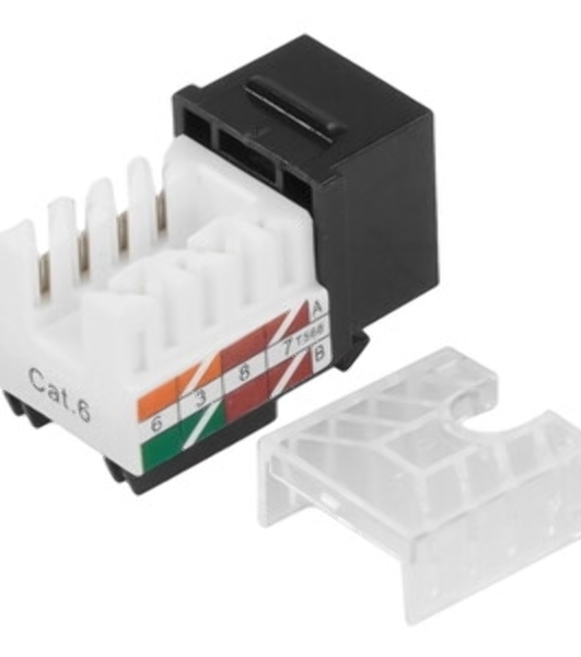 Модуль информационный Lanmaster UTP (TWT-OK45UTP/6-BK) Keystone RJ45 кат.6 черный