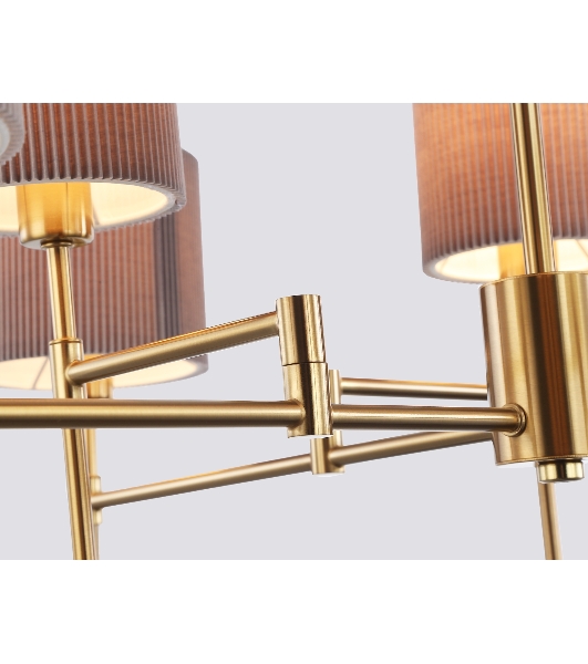 Люстра Ambrella light LH72383/8 BS/GR латунь/серый E14*8 max 40W D810*705