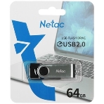 Флешка USB Netac U505 (NT03U505N-064G-20BK), 64Gb, USB 2.0, R/W 70/30, черный/серебристый, фото14