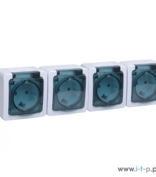 Розетка IEK ERMP42-K03-16-54-EC РСб24-3-ГПБд роз 4м с з/к о/у IP54 (дымчатый) ГЕРМЕС PLUS