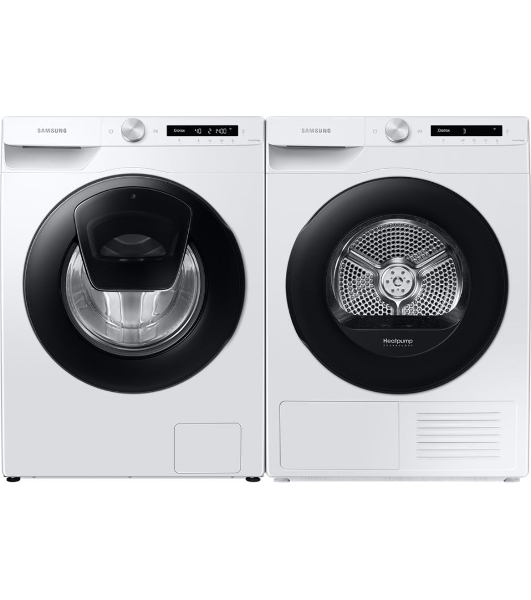 Сушильная машина Samsung DV90T5240AW/LP белый, 9 кг, сушка - тепловой насос, программ - 14, 60 x 85 x 65 см