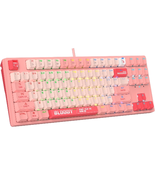 Клавиатура проводная A4Tech Bloody S87 Energy (S87 USB ENERGY PINK) USB розовый