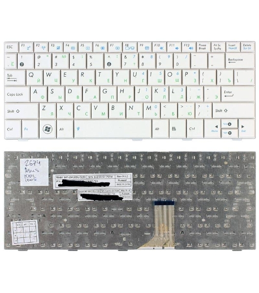 Клавиатура для ноутбука Asus Eee PC 1005HA 1008HA 1001HA 1001px белая