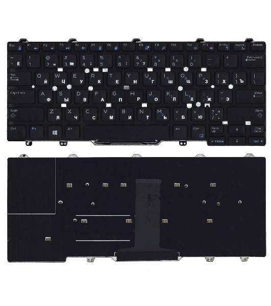 Клавиатура для ноутбука Dell Latitude E5470 E7470 черная без рамки и указателя
