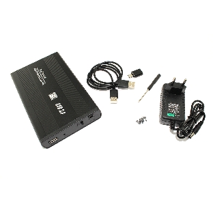 Бокс для жесткого диска 3,5' SATA алюминиевый USB 2.0 черный