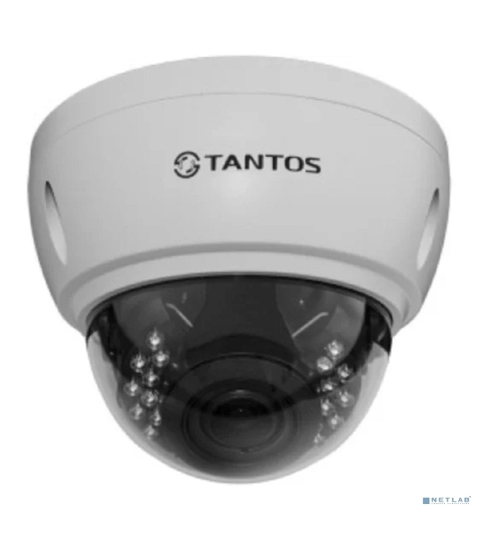 Уличная 2 мегапиксельная купольная антивандальная IP-камера Tantos TSi-Ve25VPA 2.8-12 мм