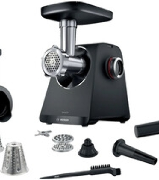 Мясорубка электрическая Bosch MFWS650B черный, 2100 Вт, 3.5 кг/мин, реверс, защита от перегрузки, насадки - 5