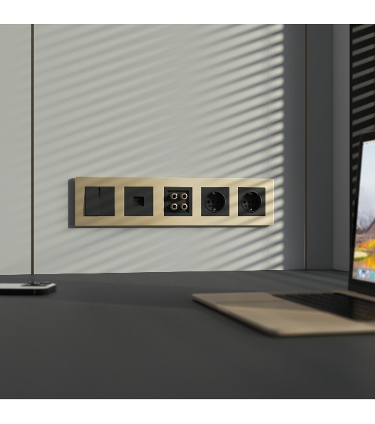 Рамка на 5 постов Slab (шампань софт) W0052911