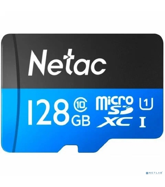 Флеш карта MicroSDXC 128Gb Netac Class 10 UHS-I U1 P500 Standart + адаптер NT02P500STN-128G-R