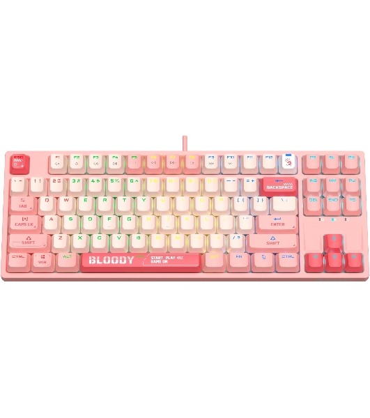 Клавиатура проводная A4Tech Bloody S87 Energy (S87 USB ENERGY PINK) USB розовый