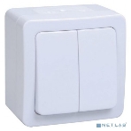 Выкл 2кл о/у IP54 (цвет клавиши:белый) ГЕРМЕС PLUS IEK EVMP20-K01-10-54-EC ВС20-2-0-ГПБ, фото2