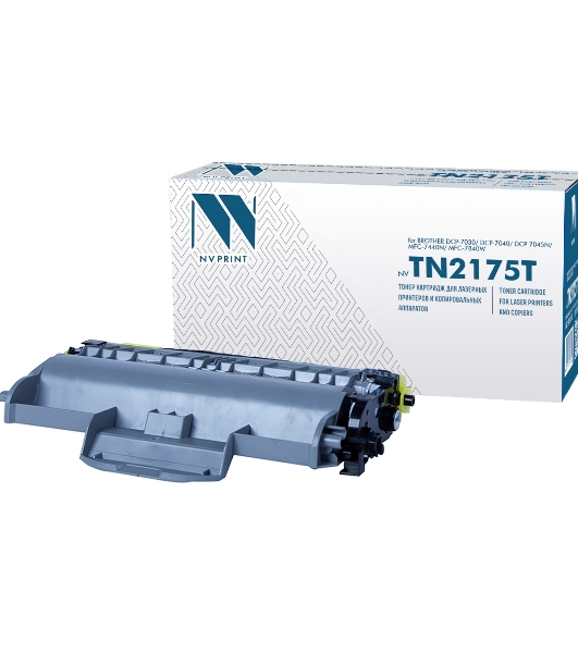 Картридж NVPrint совместимый Brother TN-2175T для HL-2140R/2142/2150NR/2170WR/DCP-7030R/7032/7040/7045NR/MFC-7320R/7440NR/7840WR (2600k)