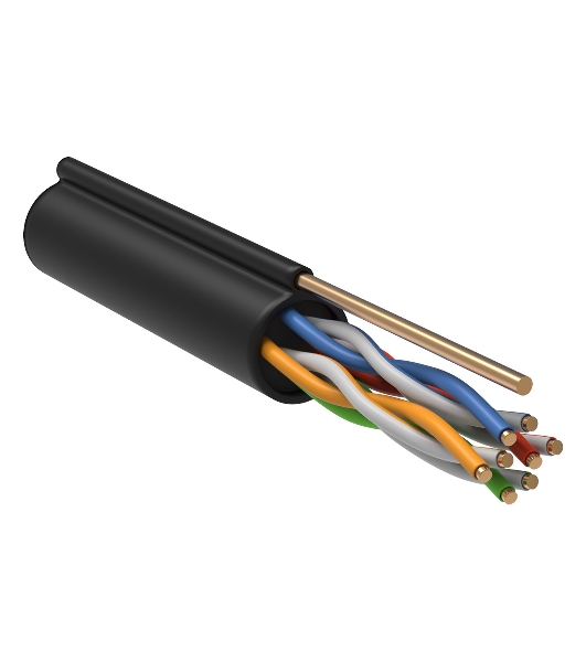 Кабель связи витая пара F/UTP кат. 5E 4 пары LDPE 1м трос черный GENERICA ITK BC3-C5E04-359-305-G