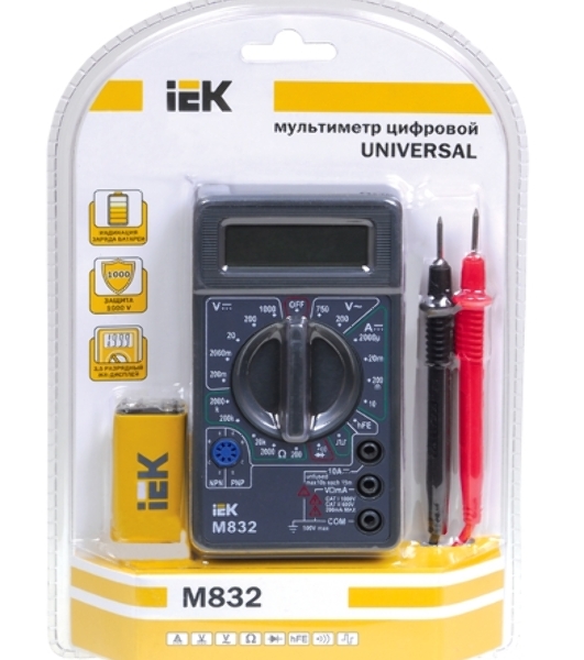 Мультиметр IEK TMD-2S-832 цифровой Universal M832