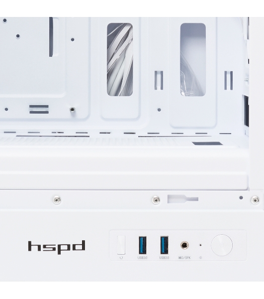 Компьютерный корпус HSPD M510, Mesh Mid Tower, белый, TG, 0.5 SPCC, 4x120мм ARGb ATX, mATX, mITX 180/280/160мм 1x2.5', 1x3.5', 7xPCI 2xUSB-A 3.0 517x277x418мм