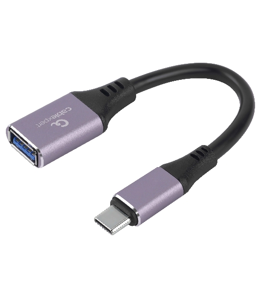 Кабель-переходник USB3.0 OTG Cablexpert A-USB3C-OTGAF-02, Type-C(M)/AF, 0.2м, алюминий, коробка