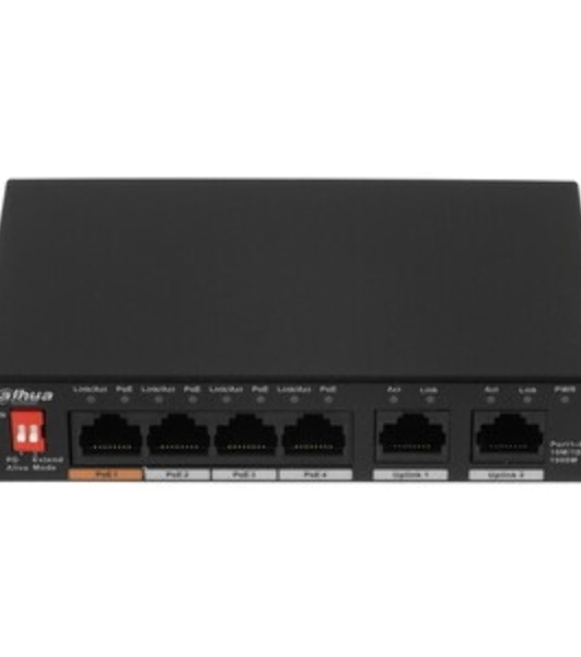 Коммутатор Dahua DH-SG4006P, 6×1 Гбит/с, управляемый