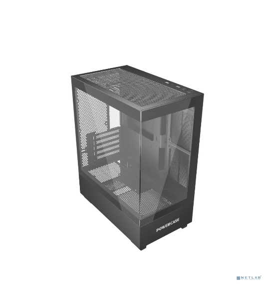 Компьютерный корпус Powercase Vision Micro, Black, Tempered Glass, 4х 120мм 5-color fan, черный, mATX (CVBM-L4)