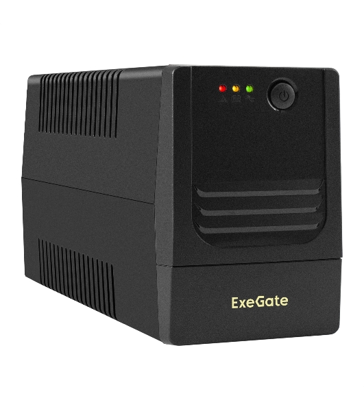 Источник бесперебойного питания ExeGate Power NB-1000.LED.AVR.2SH.USB (1000VA/650W, LED, AVR, 2*Schuko, USB, батарея 12V 9Ah, черный)