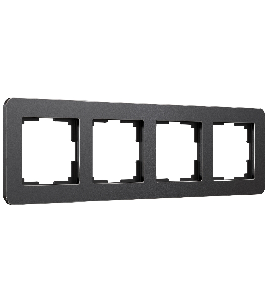 Рамка на 4 поста Platinum (черный алюминий) W0042608