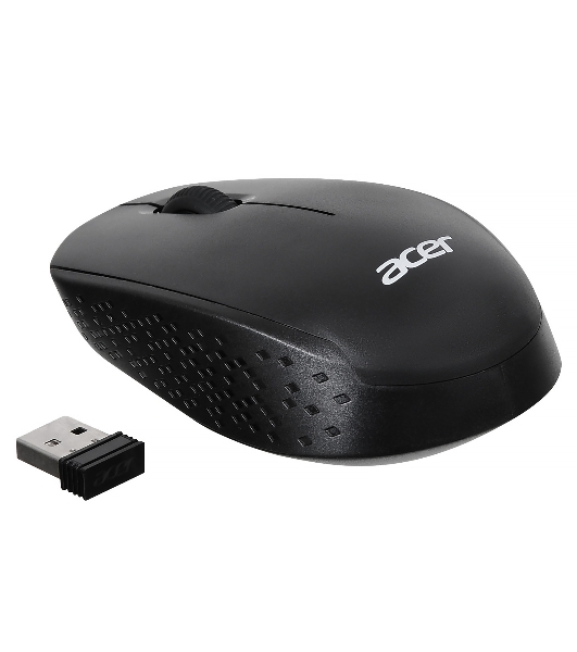 Мышь беспроводная Acer OMR020 черный, 1200 dpi, радиоканал, USB, кнопки - 3
