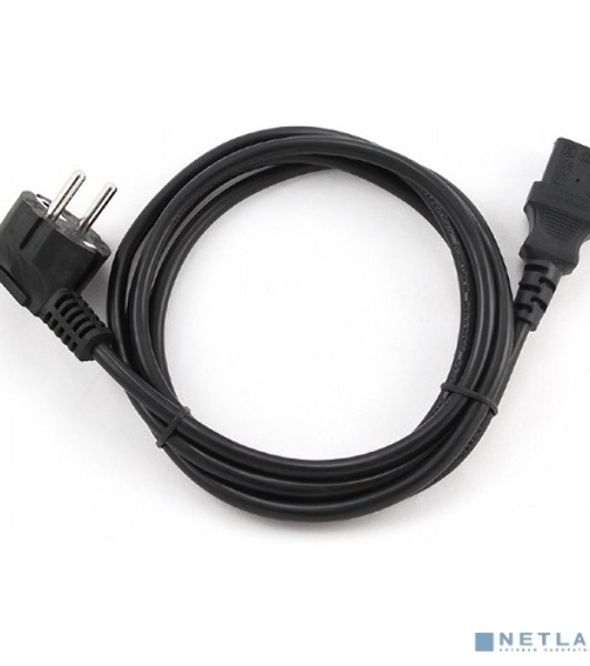 Кабель питания Cablexpert PC-186-1-1.8M, 1.8м, Schuko- C13, 3x1кв.мм, черный, с заземлением, пакет