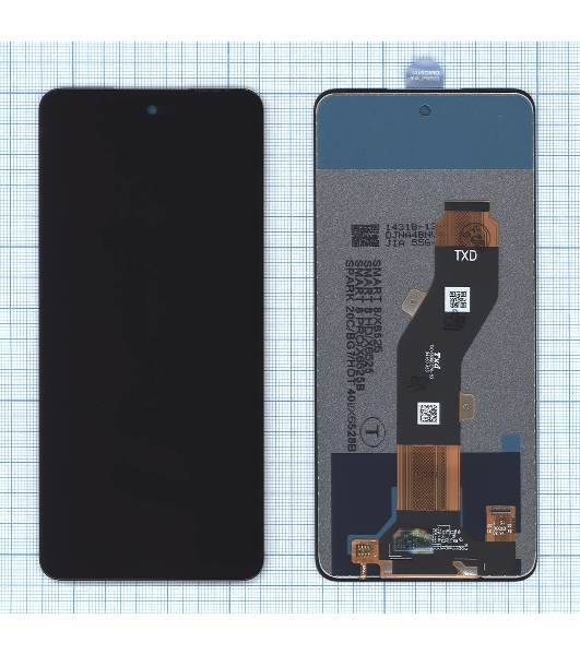 Дисплей для Tecno Spark 20C (BG7n) в сборе с тачскрином черный