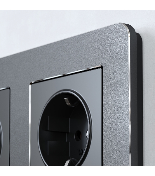 Рамка на 4 поста Platinum (черный алюминий) W0042608