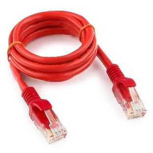 Патч-корд UTP Cablexpert cat.5e, 1м, литой, многожильный, красный