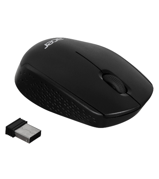 Мышь беспроводная Acer OMR020 черный, 1200 dpi, радиоканал, USB, кнопки - 3