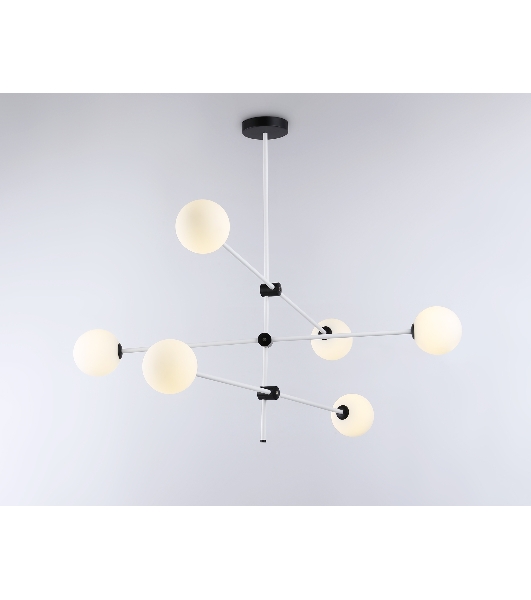 Светитльник Ambrella Light TR2512/6 WH/BK белый/черный G9/6 max 10W D970*830