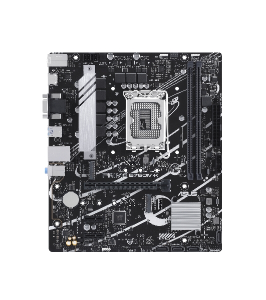 Материнская плата ASUS PRIME B760M-K, LGA 1700, Intel B760, 2xDDR5, 4xSATA, 2xM.2, 1xPCIe 4.0 x16, 2xPCIe x1, 1xHDMI, 1xVGA, 1x 2.5Gb LAN, 2xUSB-A 3.2 Gen 1, 2xUSB-A 2.0, 3x3.5 мм, 7.1, mATX