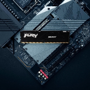 Оперативная память Kingston Fury Beast, DDR5, 32GB (1x32GB), 6000MHz, CL30, DIMM, с радиатором, черный