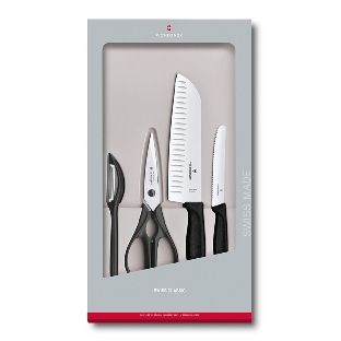 Набор ножей кухонных Victorinox Swiss Classic Kitchen (6.7133.4G) компл.: 4 шт черный, подар. коробка