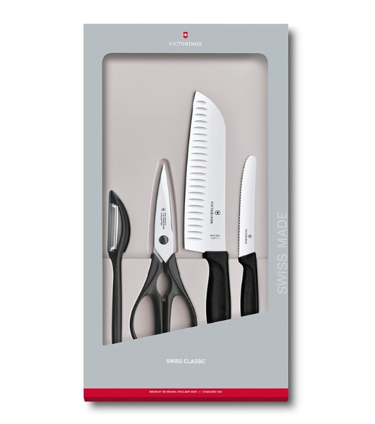 Набор ножей кухонных Victorinox Swiss Classic Kitchen (6.7133.4G) компл.: 4 шт черный, подар. коробка
