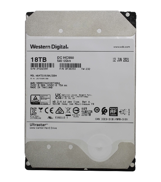 Жесткий диск Western Digital SAS 18Tb 7200RPM 12Gb/S 512MB DC HC550 0F38353