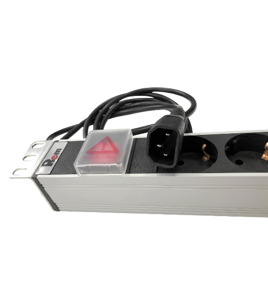 Блок розеток Rem-10 с выкл., 8 Sсhuko, 10 A, алюм., 19', шнур 1.8 м. 1,8 IEC 60320 C14