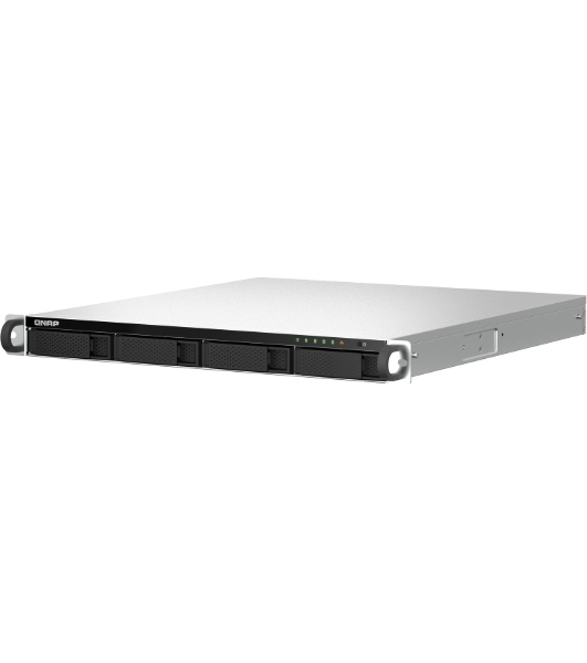Сетевое хранилище SMB QNAP TS-464U-RP-8G NAS 4 HDD trays, rackmount 1U, 2 PSU. 4-core Intel Celeron N5105/N5095 2.0-2.9 GHz, 8 Gb RAM MAX, 2x2.5 Gigabit Ethernet, 4xUSB, 1xHDMI . PCIe Gen 3 x2, W/o rail kit RAIL-B02