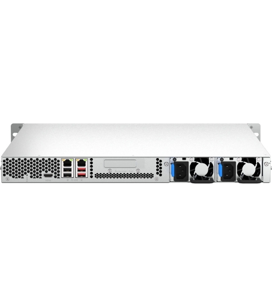 Сетевое хранилище SMB QNAP TS-464U-RP-8G NAS 4 HDD trays, rackmount 1U, 2 PSU. 4-core Intel Celeron N5105/N5095 2.0-2.9 GHz, 8 Gb RAM MAX, 2x2.5 Gigabit Ethernet, 4xUSB, 1xHDMI . PCIe Gen 3 x2, W/o rail kit RAIL-B02