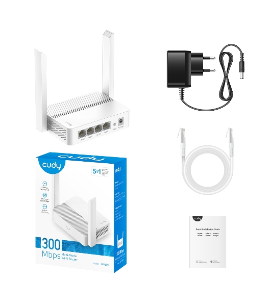Роутер Cudy WR300 N300 10/100BASE-TX/Wi-Fi белый